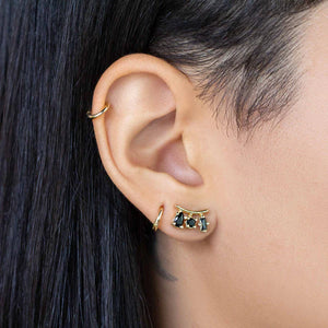 BLACK CZ 3-SHAPES STUDS