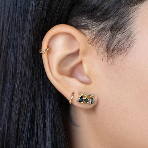 BLACK CZ 3-SHAPES STUDS