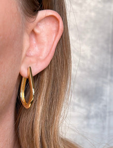 Teardrop Shaped Hoop Earrings