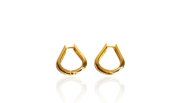 Teardrop Shaped Hoop Earrings