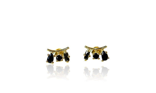 BLACK CZ 3-SHAPES STUDS