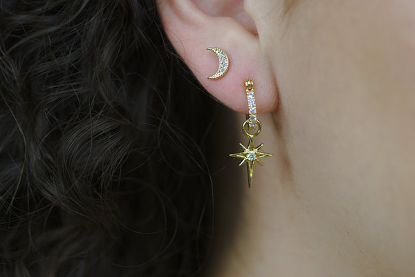 CZ SHINING STAR HOOPS